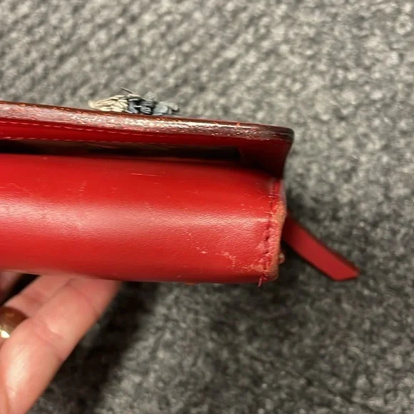 Radley London wallet maroon red Scottie dog puppy trifold English - Picture 5 of 9